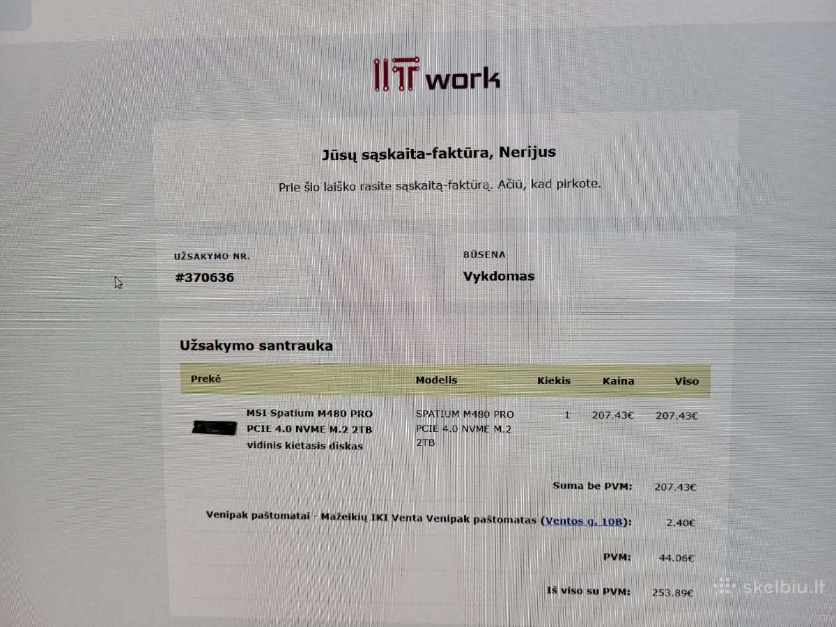 Msi M480 Pro 2 TB su Garantija - nuotraukos Nr. 4