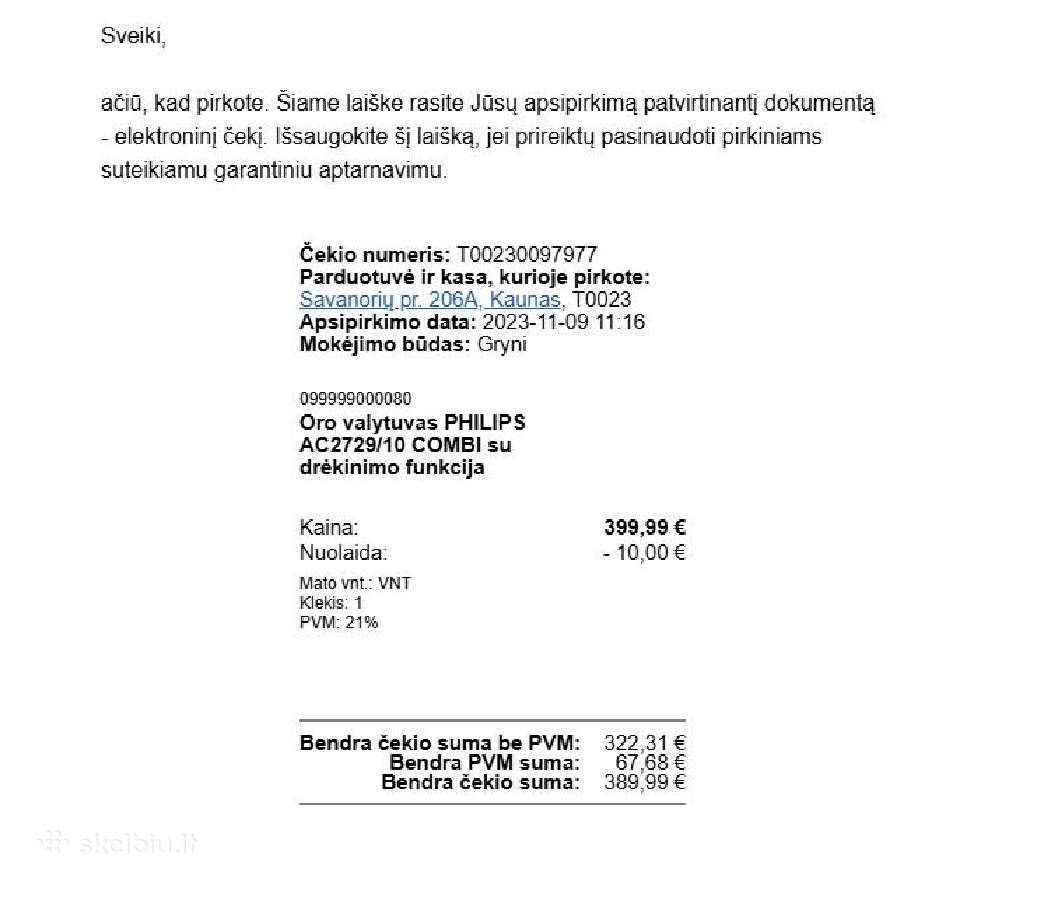 Oro valytuvas ir drėkintuvas Philips Ac2729 - nuotraukos Nr. 10