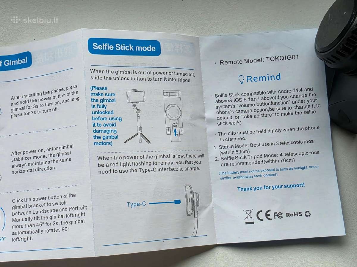 Selfie stick su giroskopu - nuotraukos Nr. 9