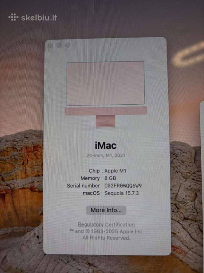 Apple iMac 24" M1 2021, 8 GB RAM - nuotraukos Nr. 15