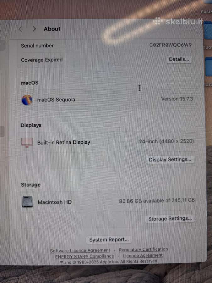 Apple iMac 24" M1 2021, 8 GB RAM - nuotraukos Nr. 16