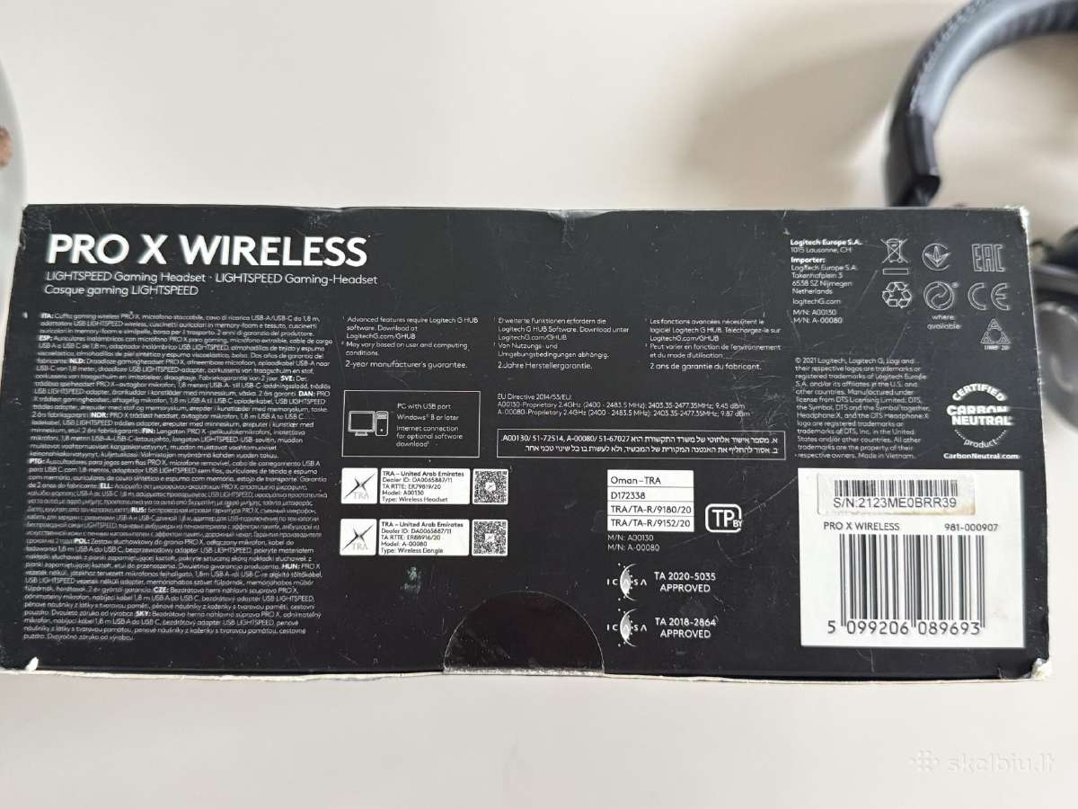 Logitech G Pro X Wireless (su dėžute ir priedais) - nuotraukos Nr. 8
