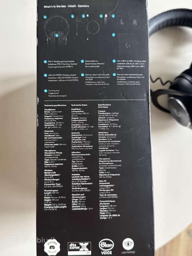 Logitech G Pro X Wireless (su dėžute ir priedais) - nuotraukos Nr. 9
