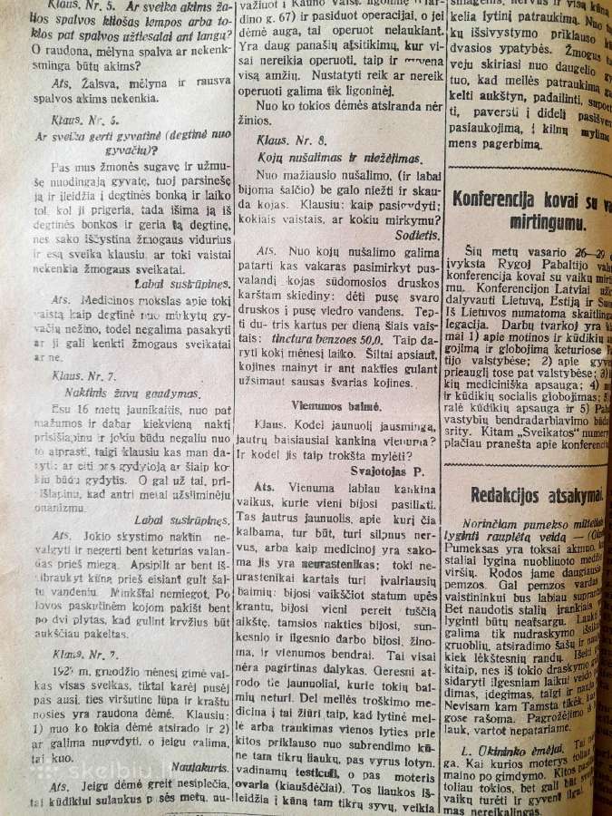 "Sveikata" "Lietuvos Ūkininkas" 1922-1928m - nuotraukos Nr. 3