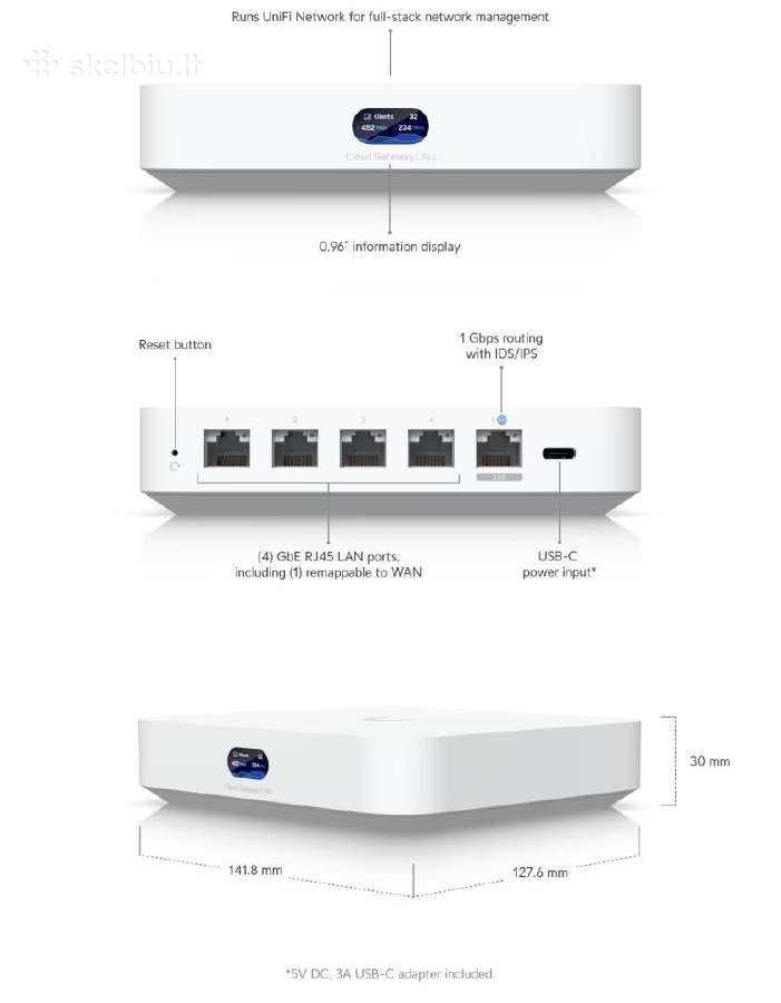 Ubiquiti Unifi Cloud Gateway Ultra - nuotraukos Nr. 3