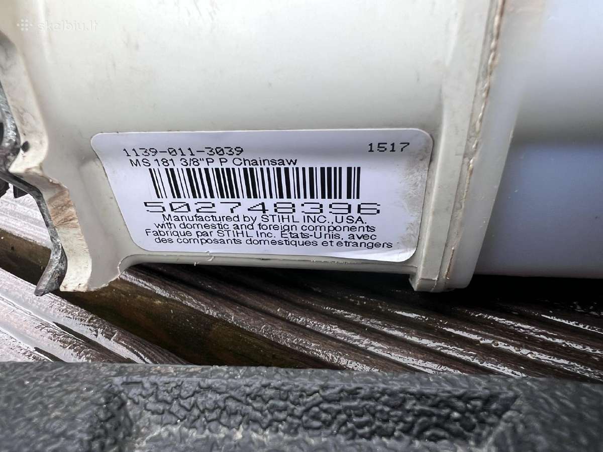 Tvarkingas Stihl 181/c 2015 metų. Turintis 1.5kv - nuotraukos Nr. 3