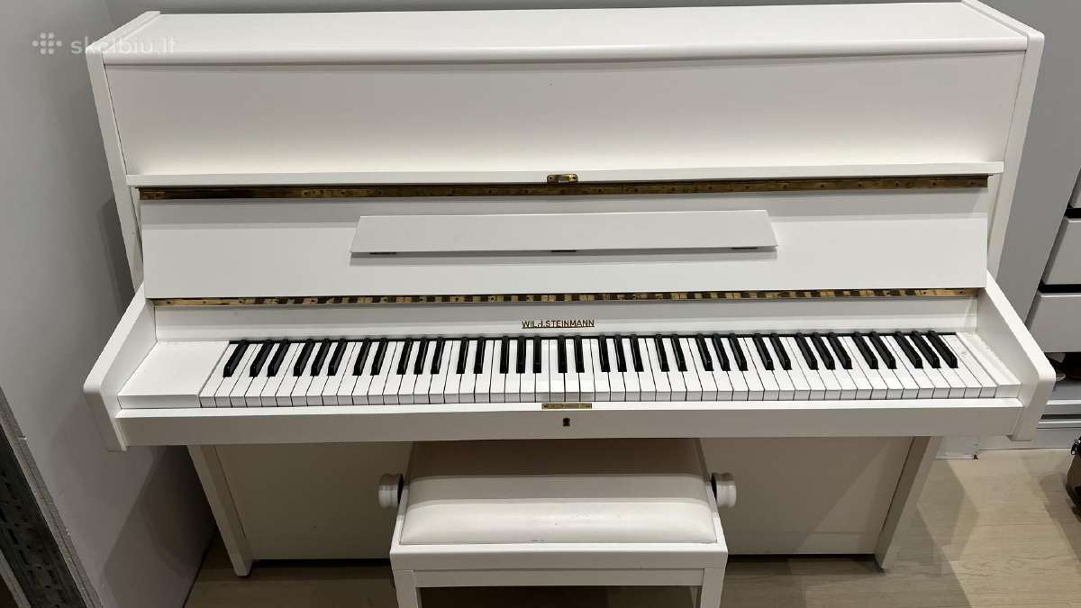 Pianinas Wilh. Steinmann, baltas blizgus - nuotraukos Nr. 2