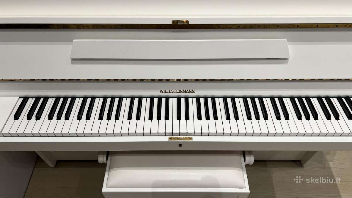 Pianinas Wilh. Steinmann, baltas blizgus - nuotraukos Nr. 3