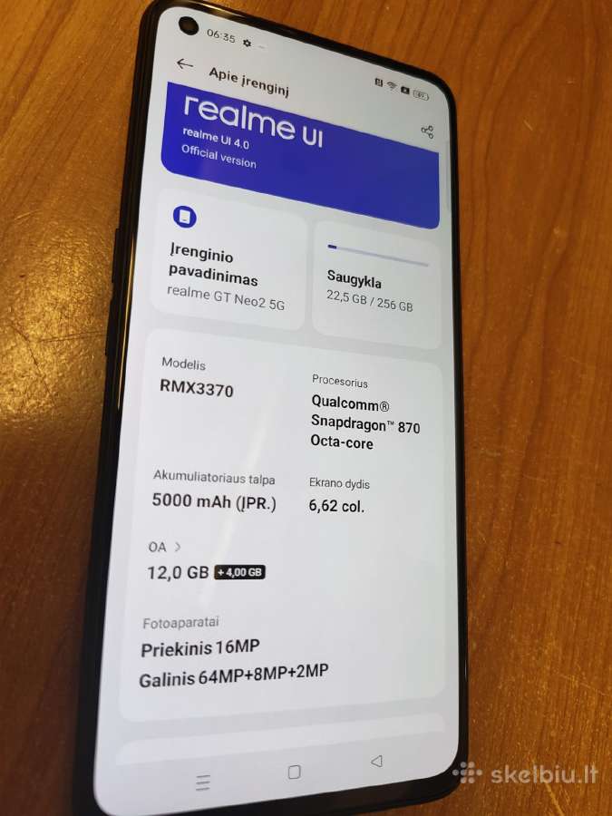 Realme GT Neo2 5G 256gb 8core 12gb RAM - nuotraukos Nr. 6