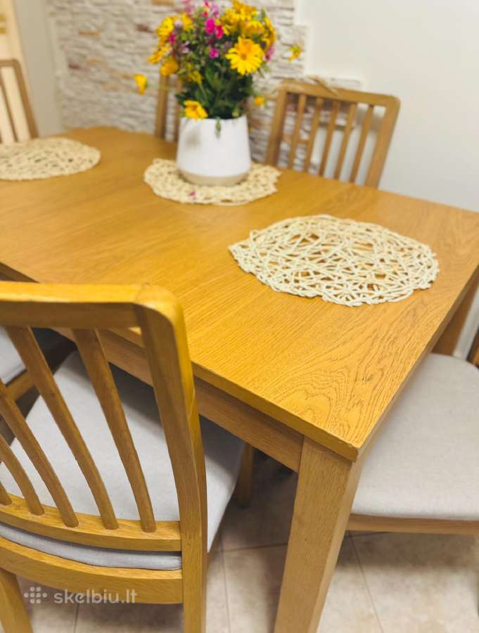 Geros būklės Ikea valgomojo stalas ir 6 kėdės - nuotraukos Nr. 3