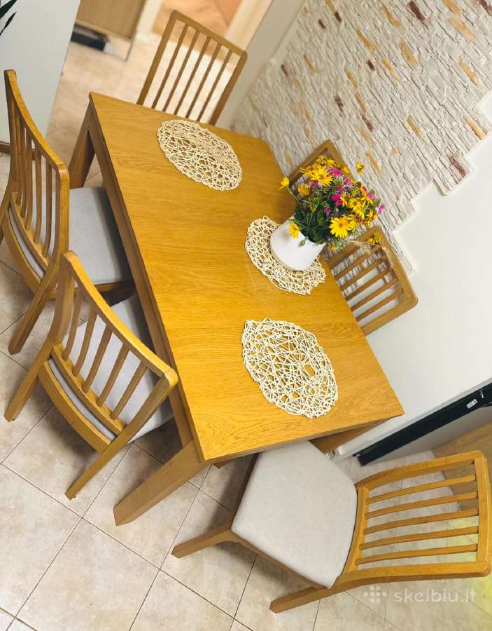 Geros būklės Ikea valgomojo stalas ir 6 kėdės - nuotraukos Nr. 5