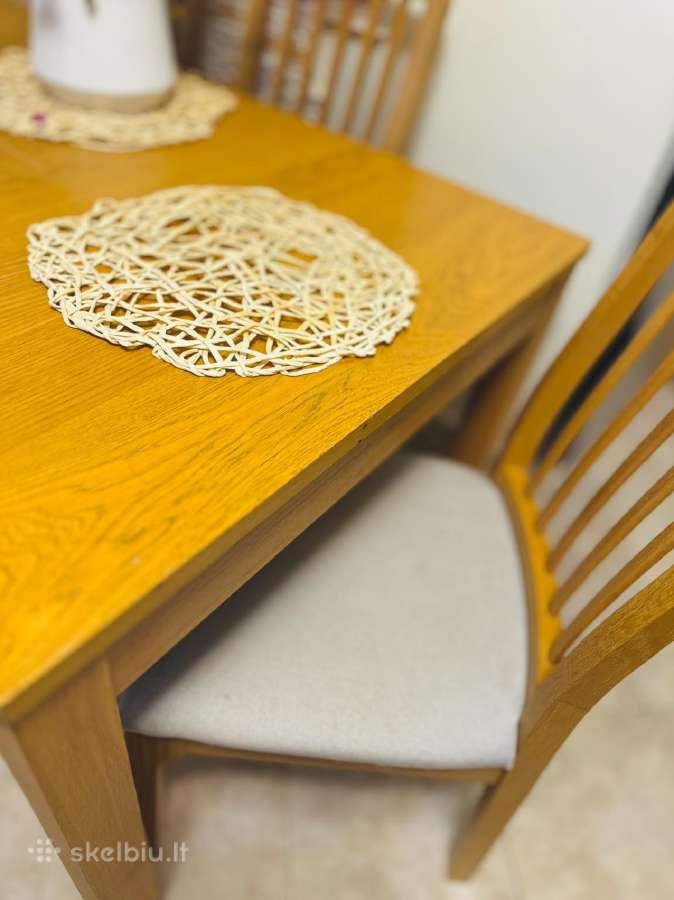 Geros būklės Ikea valgomojo stalas ir 6 kėdės - nuotraukos Nr. 6
