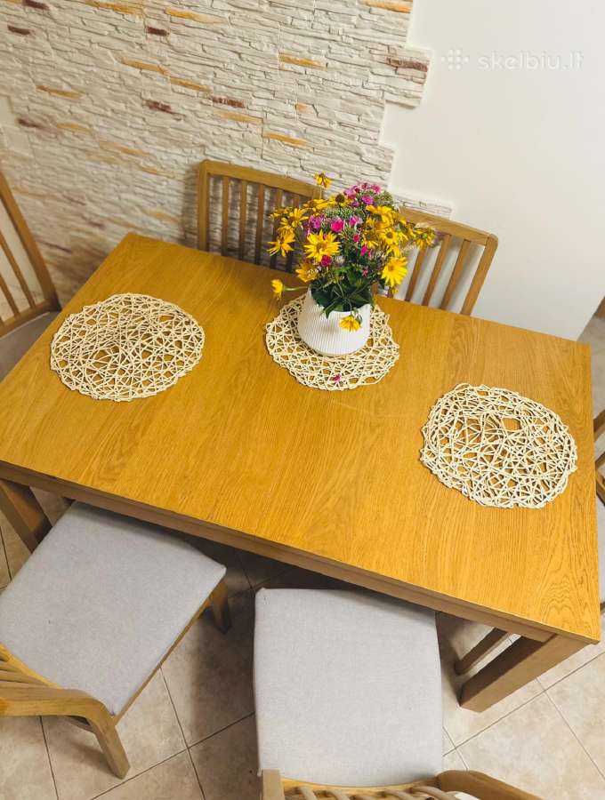 Geros būklės Ikea valgomojo stalas ir 6 kėdės - nuotraukos Nr. 7