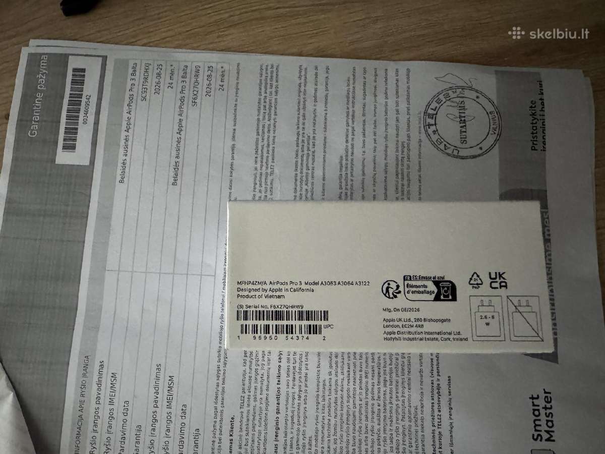 Apple Airpods Pro 3 Orginalios - nuotraukos Nr. 2