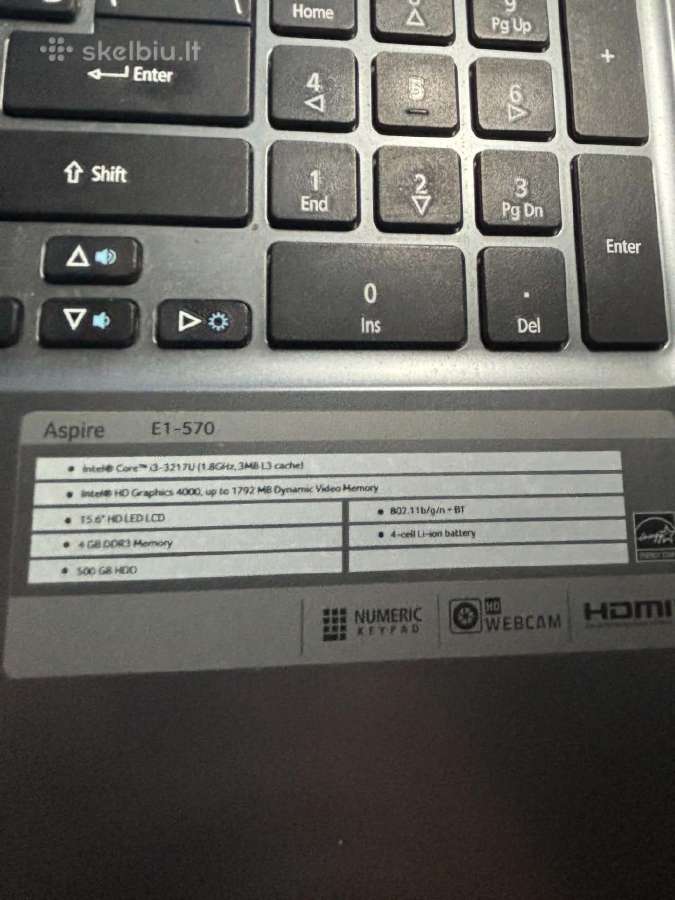 Acer E1-570 - nuotraukos Nr. 3