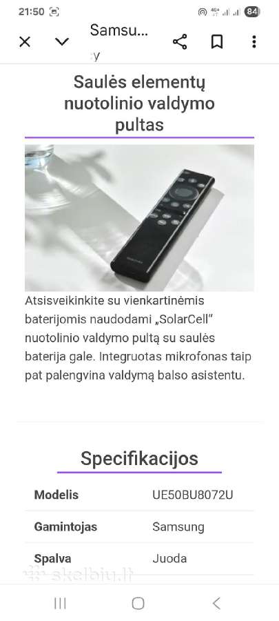 Samsung Ue50bu8072 Smart Wi-fi - nuotraukos Nr. 8