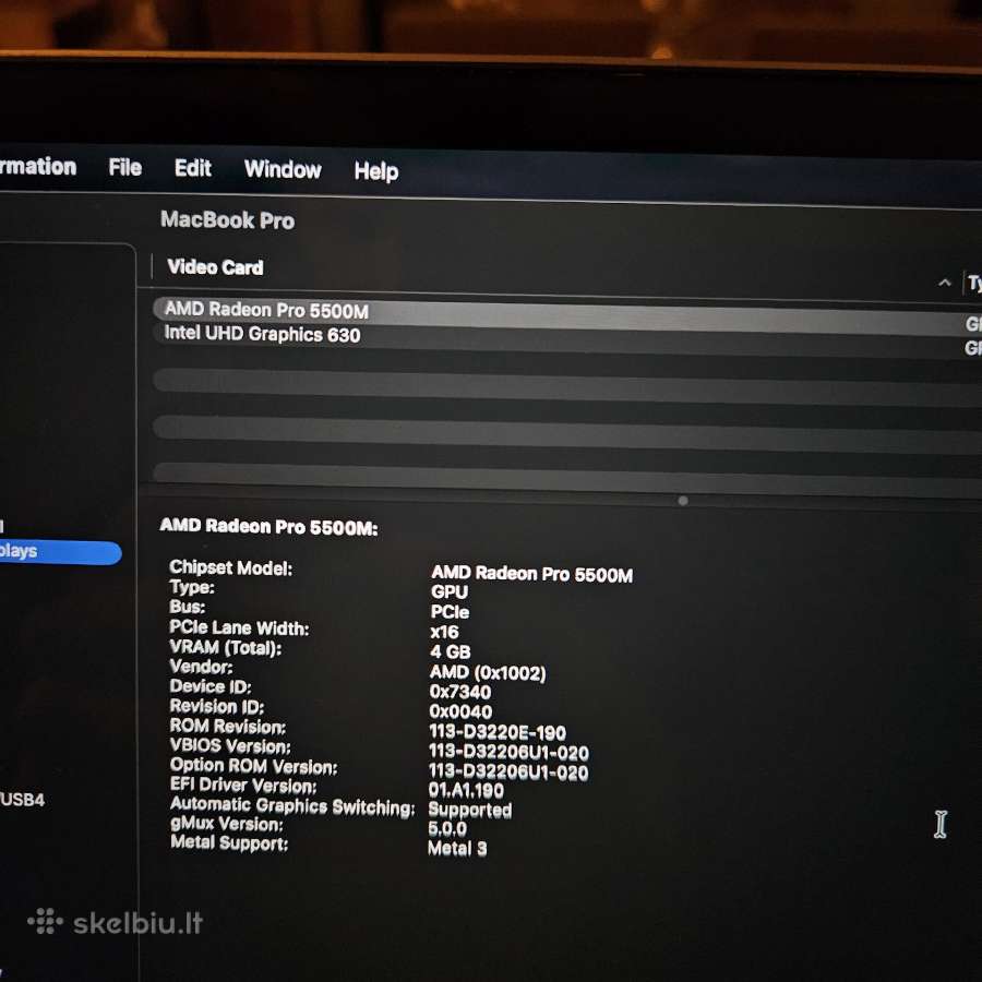 Keičiu / MacBook Pro 2019, 16'/1tb/16gb - nuotraukos Nr. 10