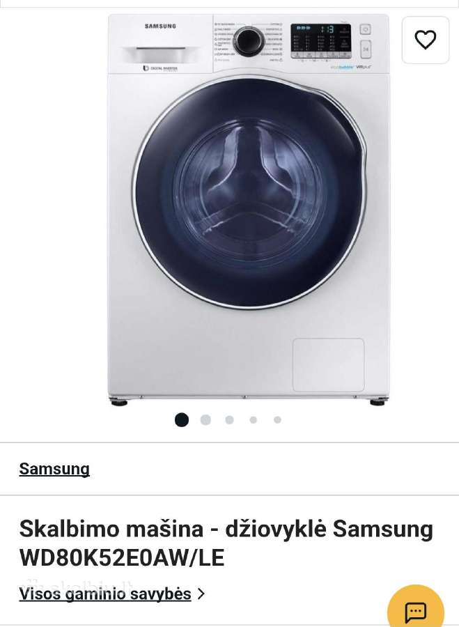 Skalbyklė džiovyklė Samsung - nuotraukos Nr. 5
