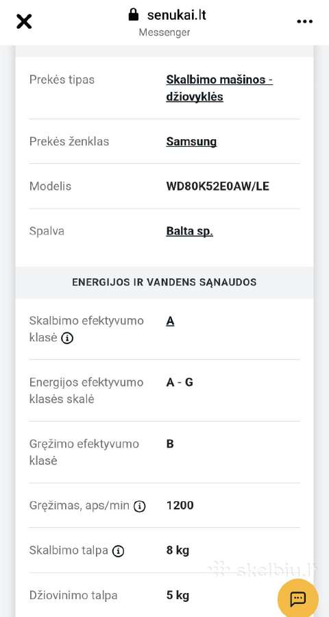 Skalbyklė džiovyklė Samsung - nuotraukos Nr. 6