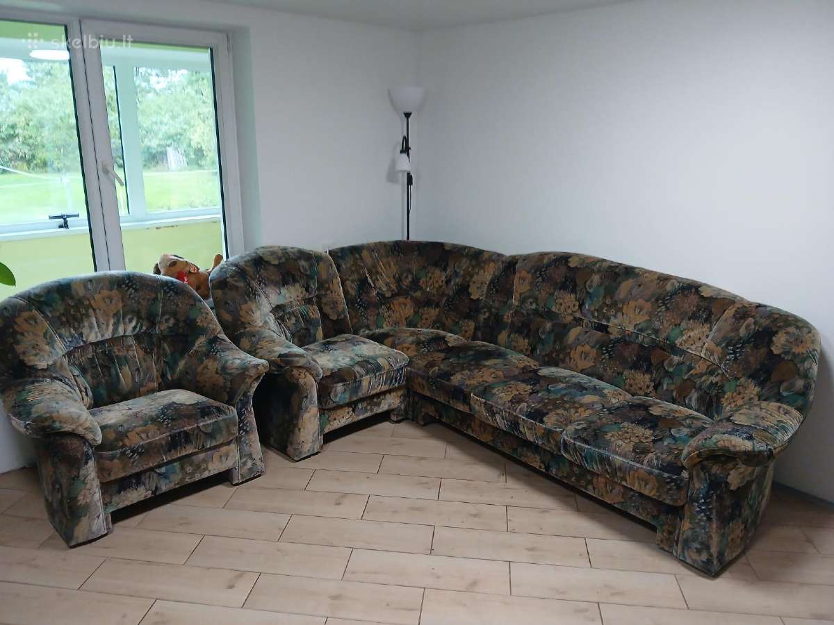 Svetainės vokiškas kampas su miegama dalim - nuotraukos Nr. 2