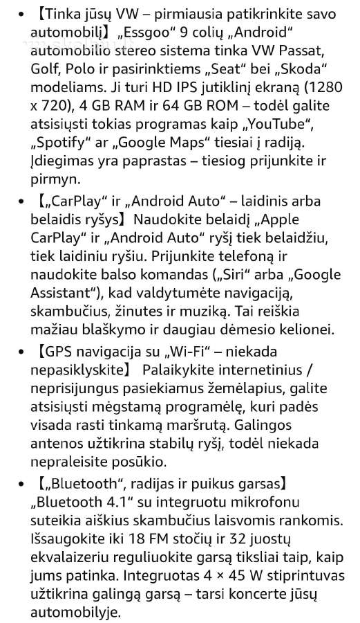 VW, Škoda, Seat android multimedia Essggo,4-64 - nuotraukos Nr. 9