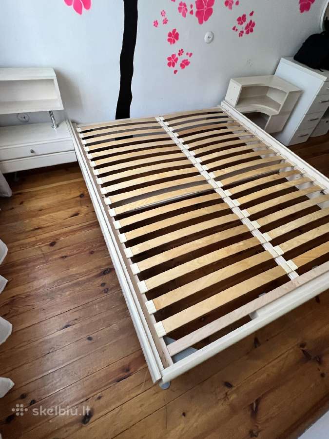 Miegamojo lova dvigulė su grotelėmis - nuotraukos Nr. 2