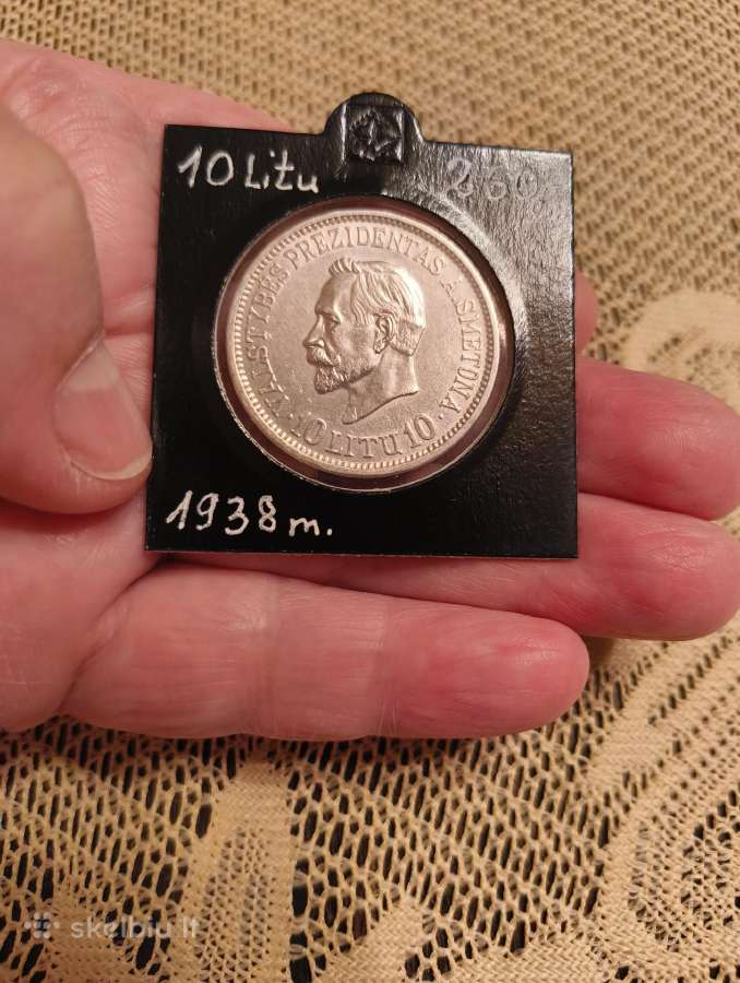 10 Litų Su Smetona 1938 m. Gero Stovio -Originalas - nuotraukos Nr. 3