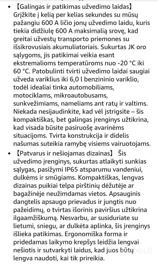 Automobilio užvedejas,busteris, užvedimo įrenginis - nuotraukos Nr. 5