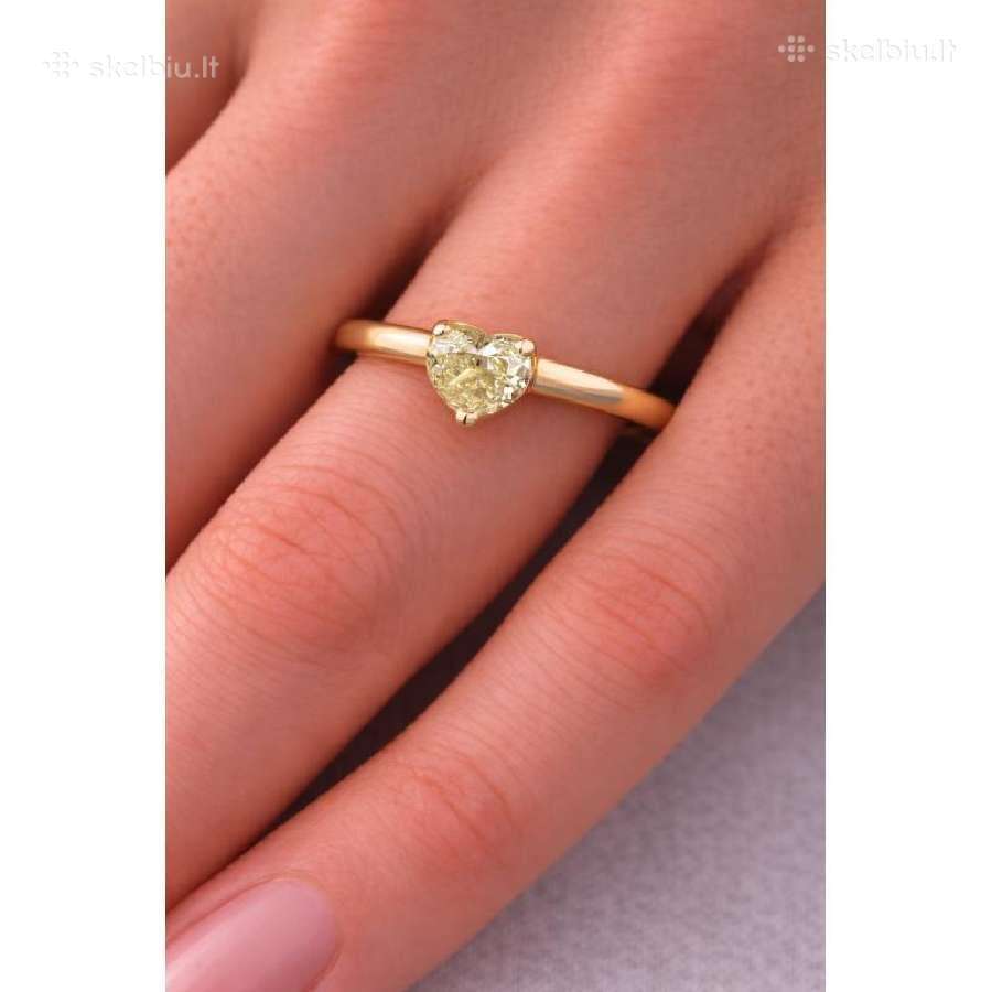 Žiedas Su Geltonuoju Širdies Formo Deimantu 0.70ct - nuotraukos Nr. 2