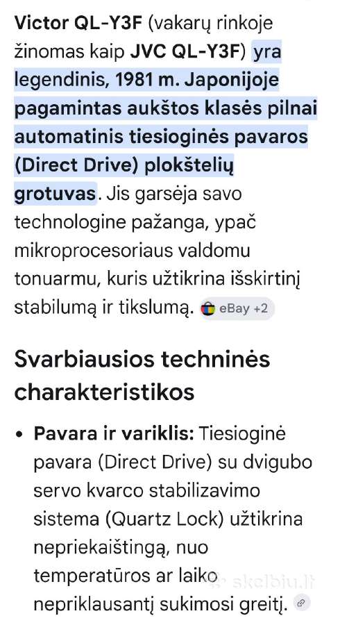 Victor Ql-y3f plokštelių grotuvas - nuotraukos Nr. 15