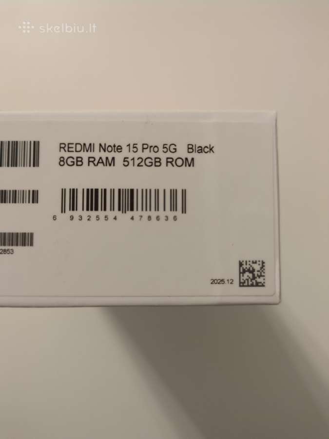 Naujas Redmi Note 15 Pro 5G 8/512gb Juodas - nuotraukos Nr. 3