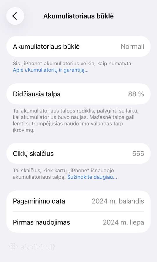iPhone 15 128gb idealios būklės 88% - nuotraukos Nr. 6