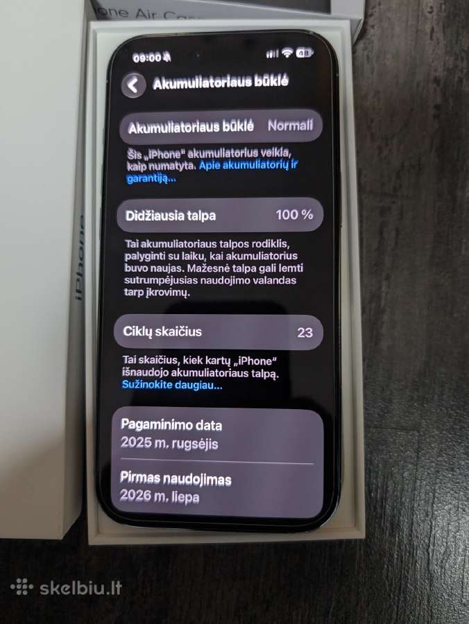 iPhone air 256gb sky blue - nuotraukos Nr. 2