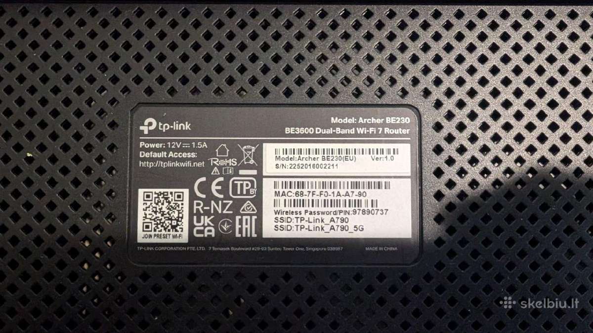 Tp-link Archer Be230 Be3600 Wi-fi 7 - nuotraukos Nr. 4