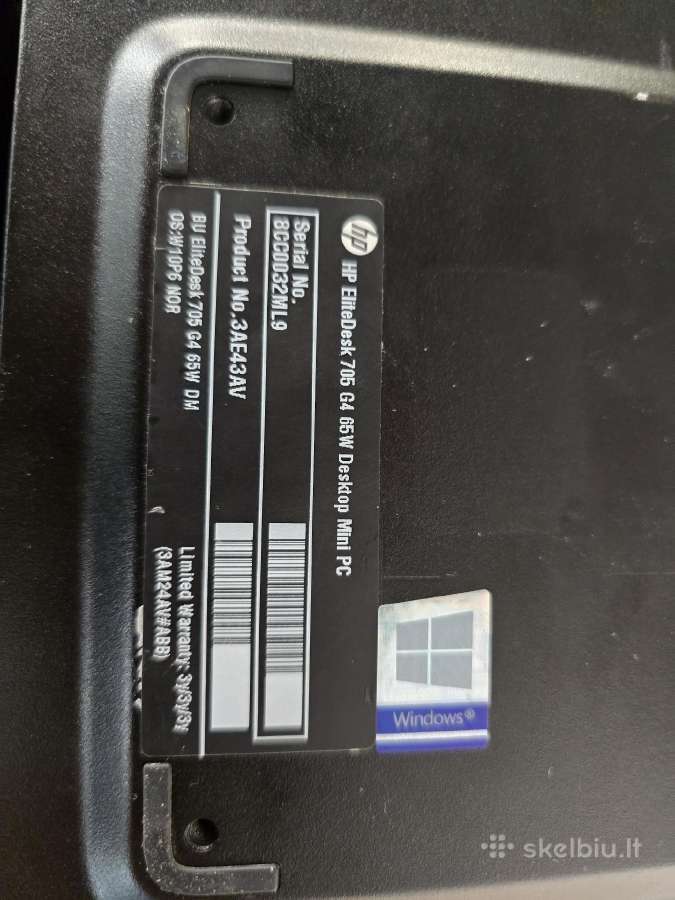 Hp elitedesk 705 G4 - nuotraukos Nr. 4