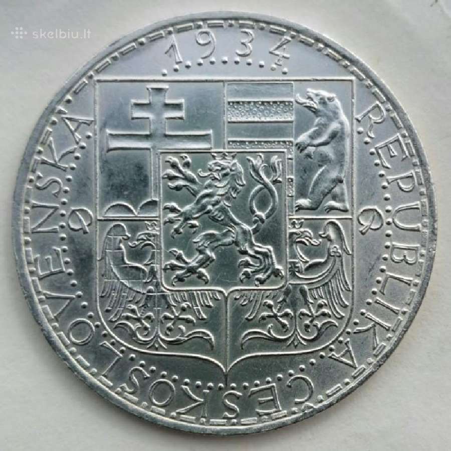 1934 Čekoslovakija 20 kronų - nuotraukos Nr. 2