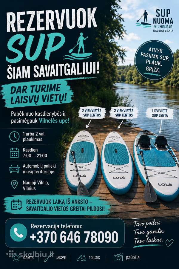 Irklenčių (Sup) nuoma Vilniuje – Vilnelės upėje - nuotraukos Nr. 5