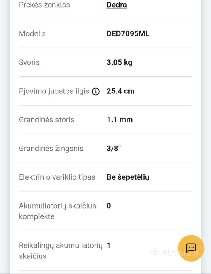 Akumuliatorinis grandininis pjūklas - nuotraukos Nr. 4