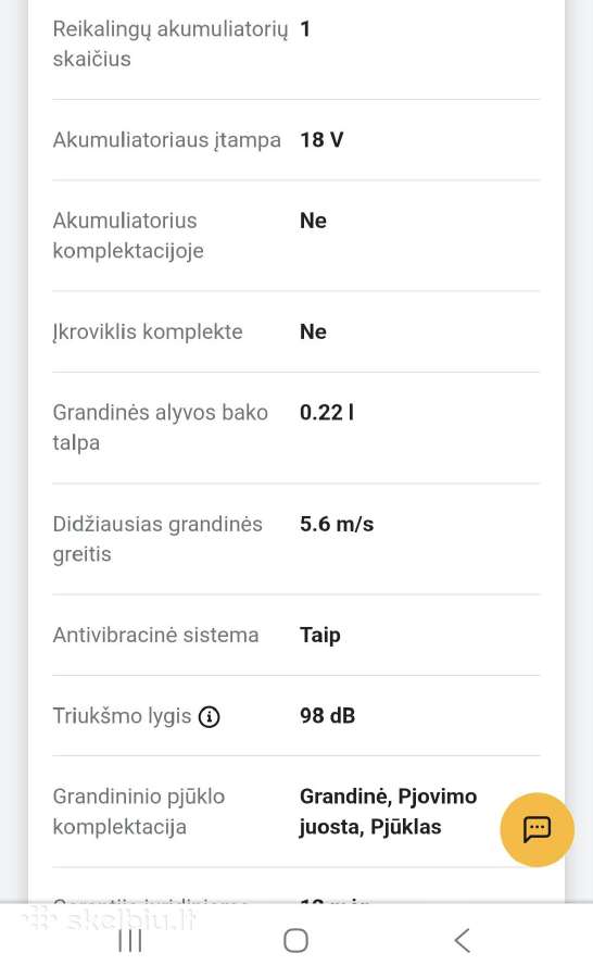 Akumuliatorinis grandininis pjūklas - nuotraukos Nr. 5