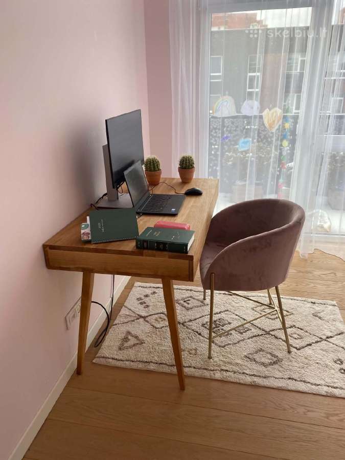 Ąžuolinis darbo stalas, 120x65 konsolė 250 Eur - nuotraukos Nr. 3