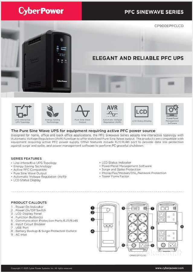 Ups Cyberpower Cp900epfcl - nuotraukos Nr. 7