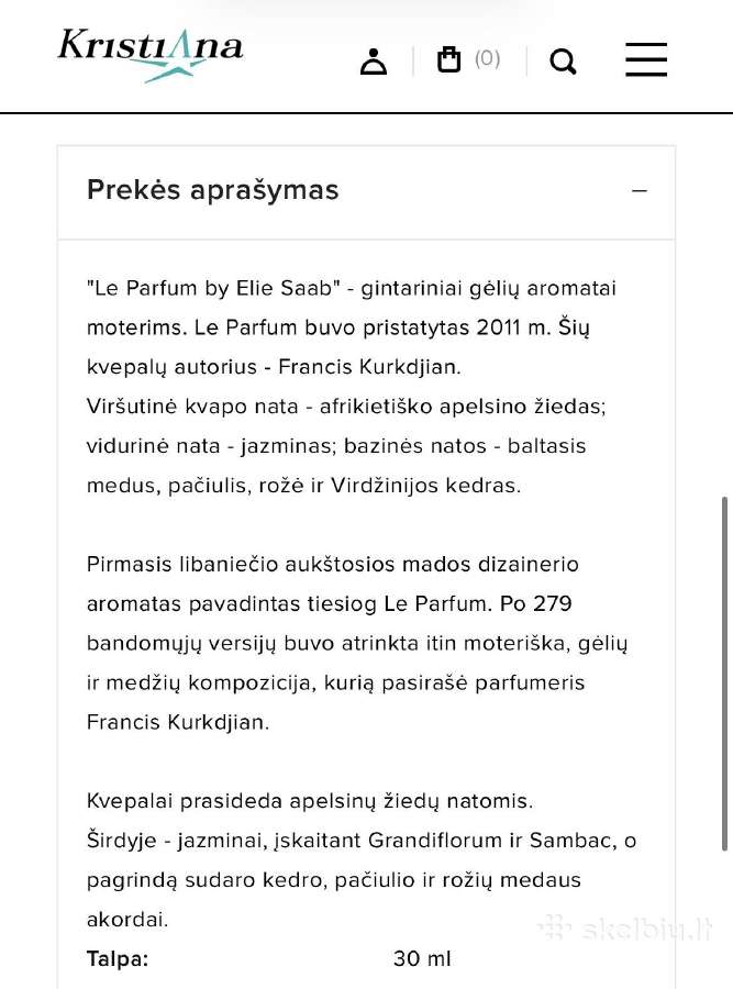 Elie Saab Le Parfum 30 ml kvepalai - nuotraukos Nr. 6