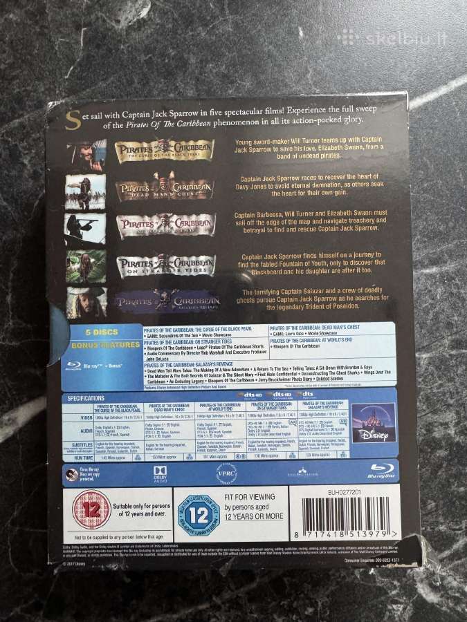 Pirates of Caribbean blu-ray collection - nuotraukos Nr. 2