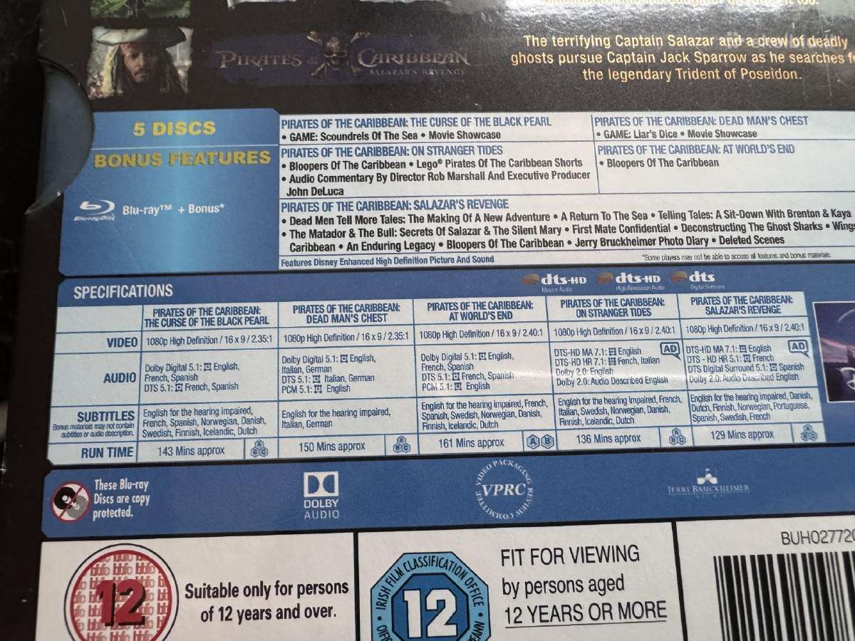 Pirates of Caribbean blu-ray collection - nuotraukos Nr. 3