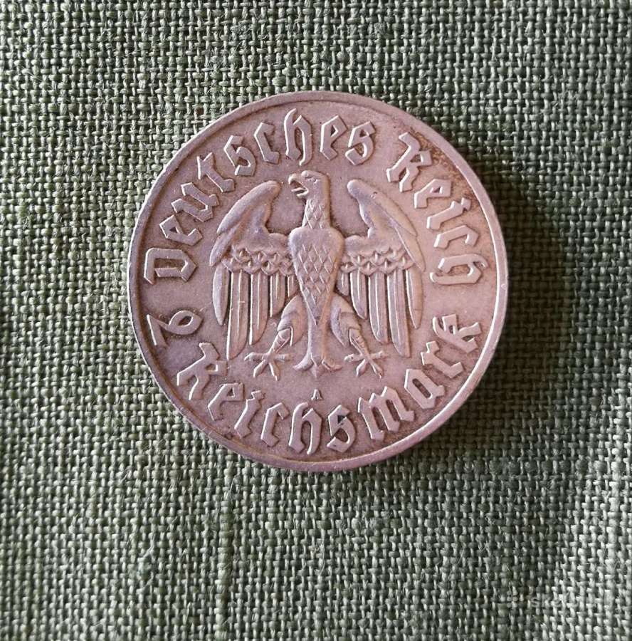 Vokietija, 2 reichsmarkės, 1933 m. - nuotraukos Nr. 2