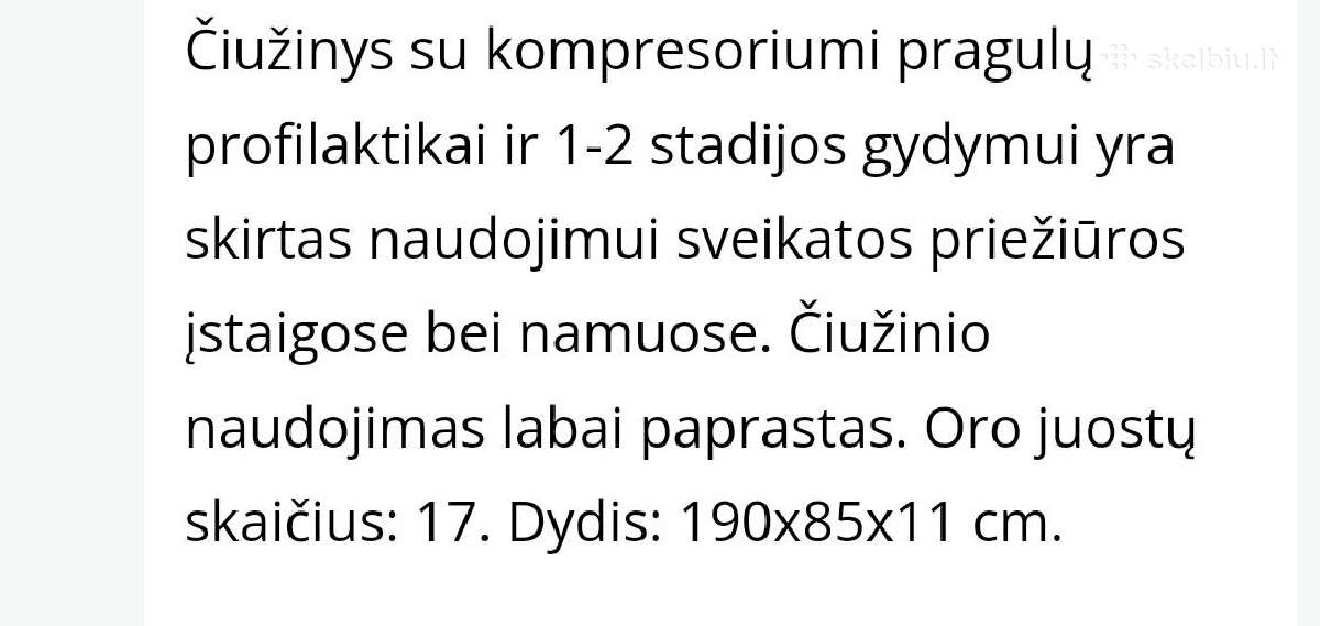Parduodamas čiužinys su kompresoriumi. - nuotraukos Nr. 3
