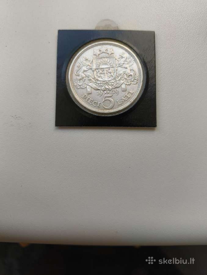 5 Latai 1929 m. Originalas Gero Stovio Sidabrinė - nuotraukos Nr. 2