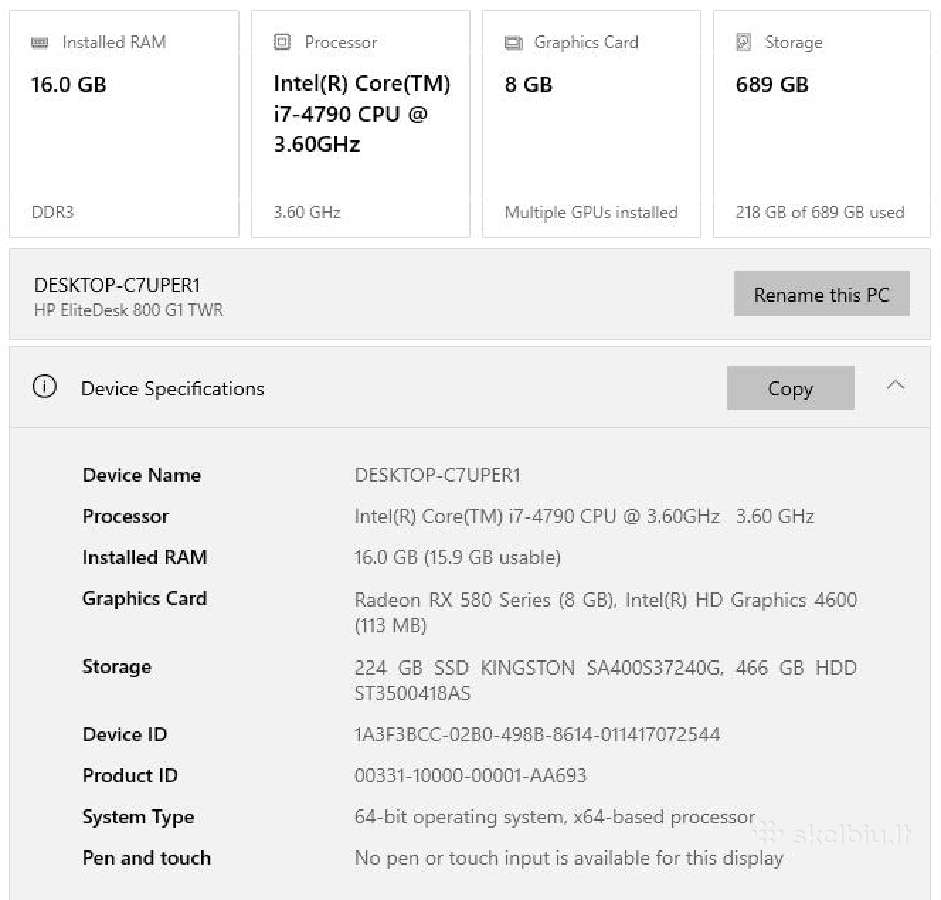 Budget Gaming - i7-4790, 16gb, Rx580 8gb - nuotraukos Nr. 2