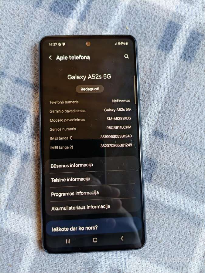 Samsung Galaxy A52s 5G 6/128gb 120hz - nuotraukos Nr. 4