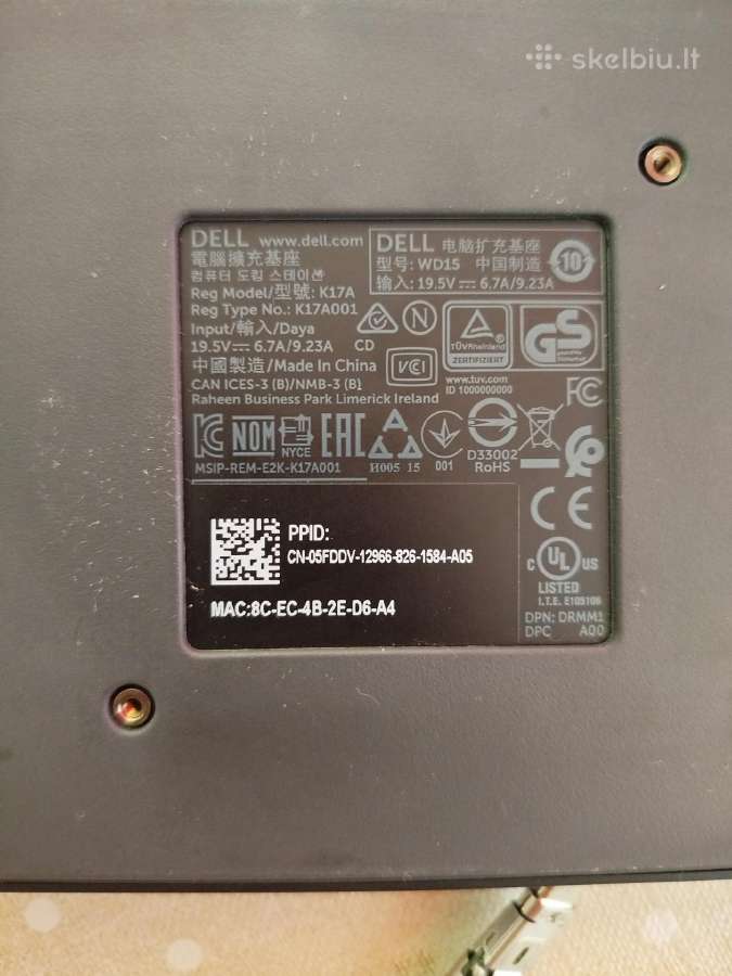 Dell k17a wd15 dokavimo stotelė - nuotraukos Nr. 2